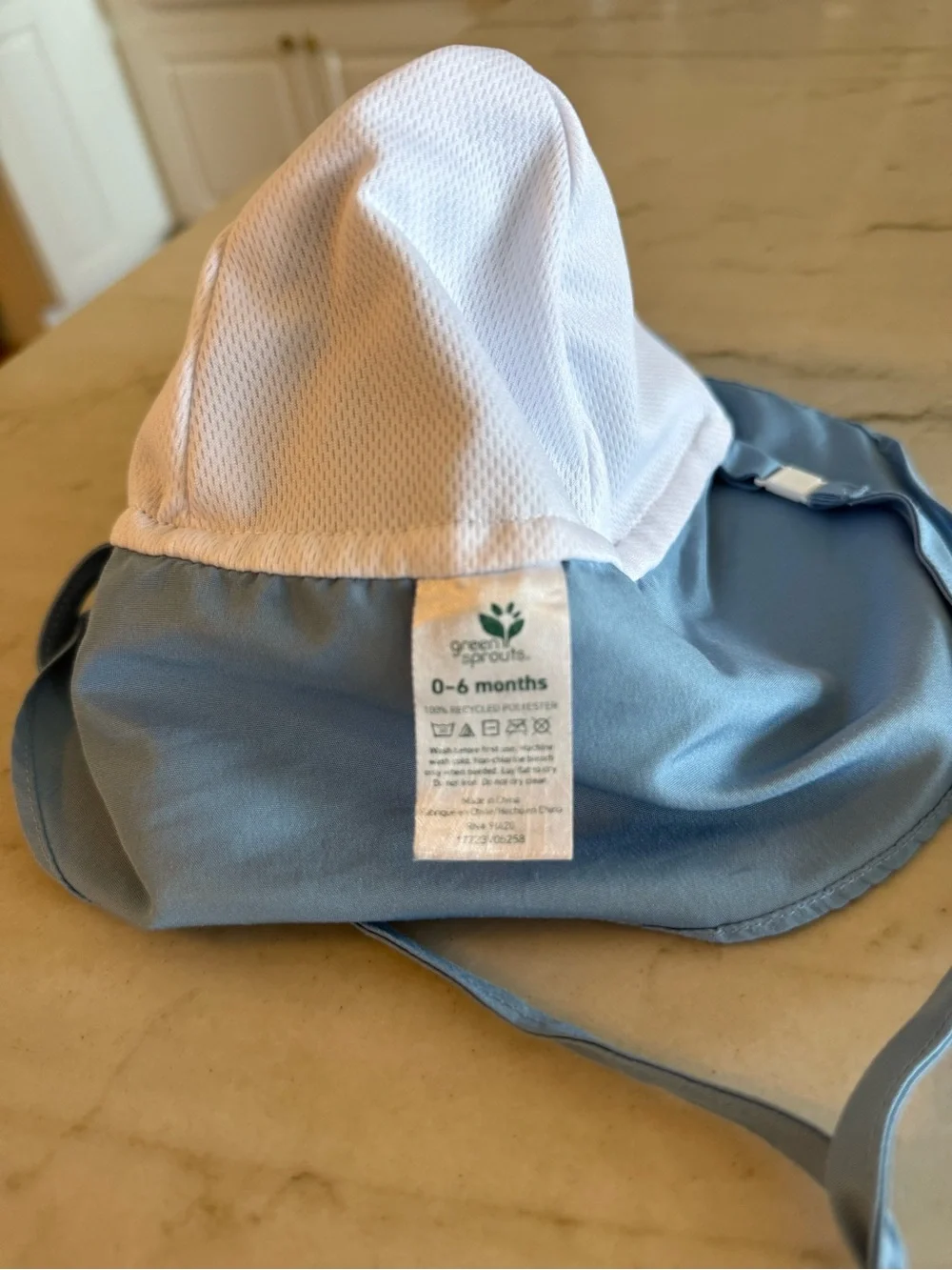 Green Sprouts UPF50+ Eco Flap Hat Light Blue Baby
